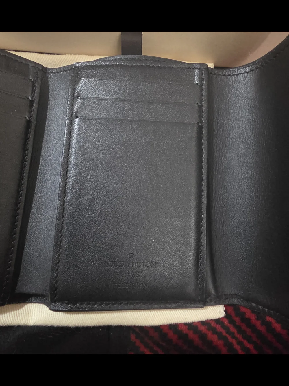 Louis Vuitton Black Monogram Cherry Wood Wallet